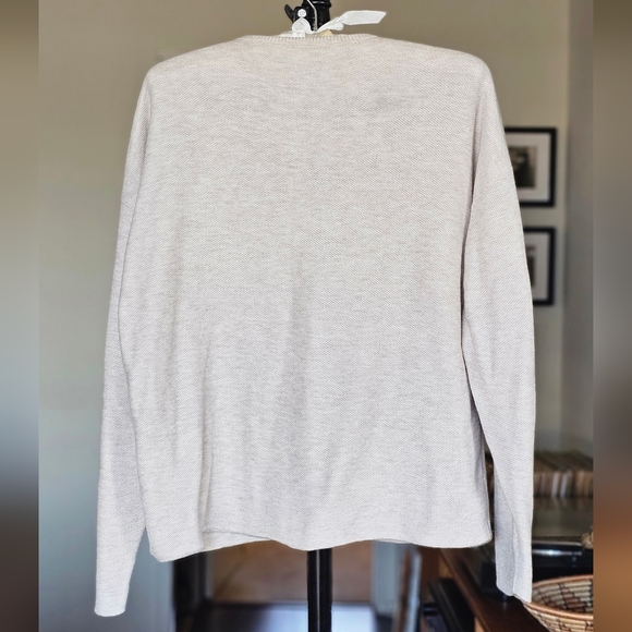 Eileen Fisher Organic Cotton Cream Zip Cardigan - Picture 7 of 9